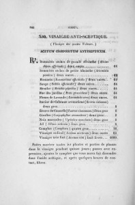 La recepta del 4 lladres del Còdex farmacèutic francès